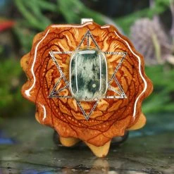 TEP Pendants Ocean Jasper With Silver Merkaba