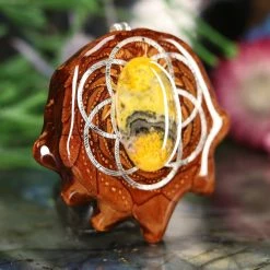 TEP Pendants Bumblebee Jasper With Silver Seed Of Life 7 TEP Pendants Bumblebee Jasper With Silver Seed Of Life