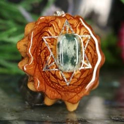 TEP Pendants Ocean Jasper With Silver Merkaba