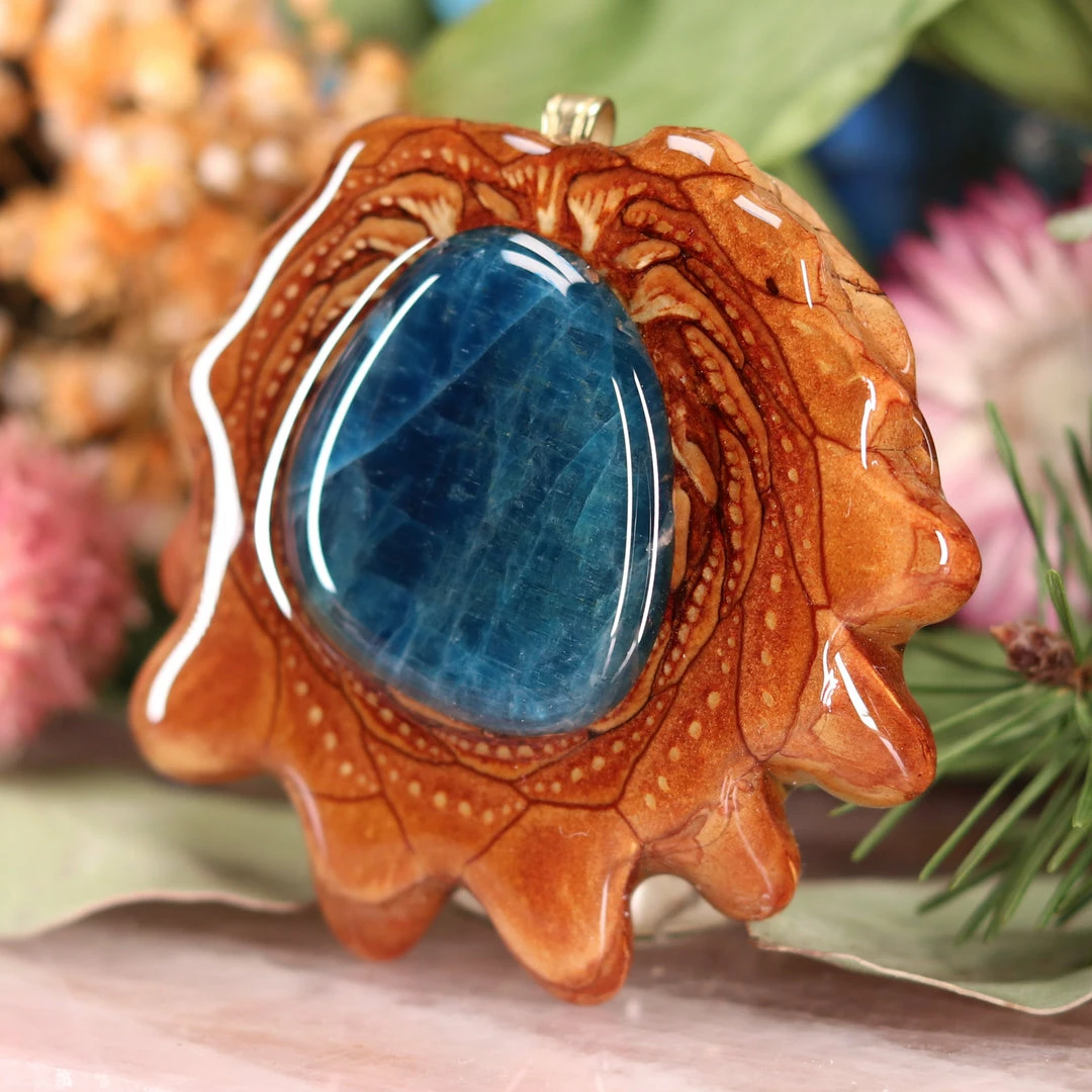 TEP Pendants Blue Apatite 4 TEP Pendants Blue Apatite