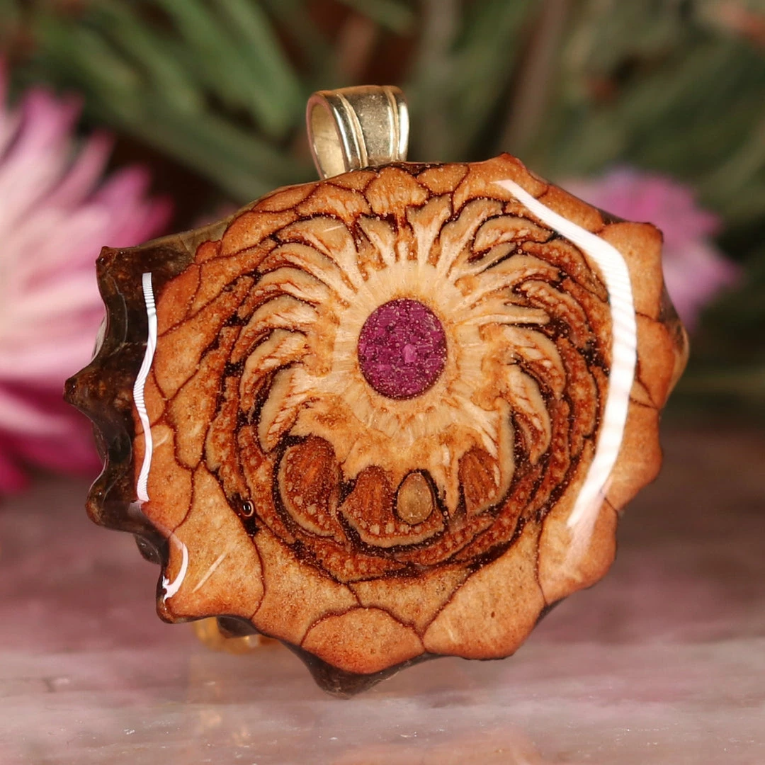 TEP Crushed Sugilite (Glows) Pendants 5 TEP Crushed Sugilite (Glows) Pendants