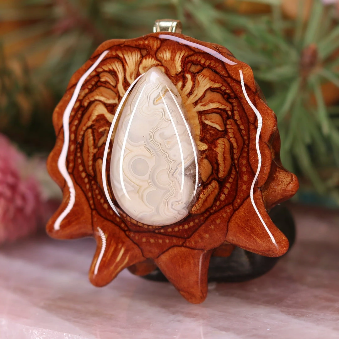 TEP Pendants Crazy Lace Agate 4 TEP Pendants Crazy Lace Agate