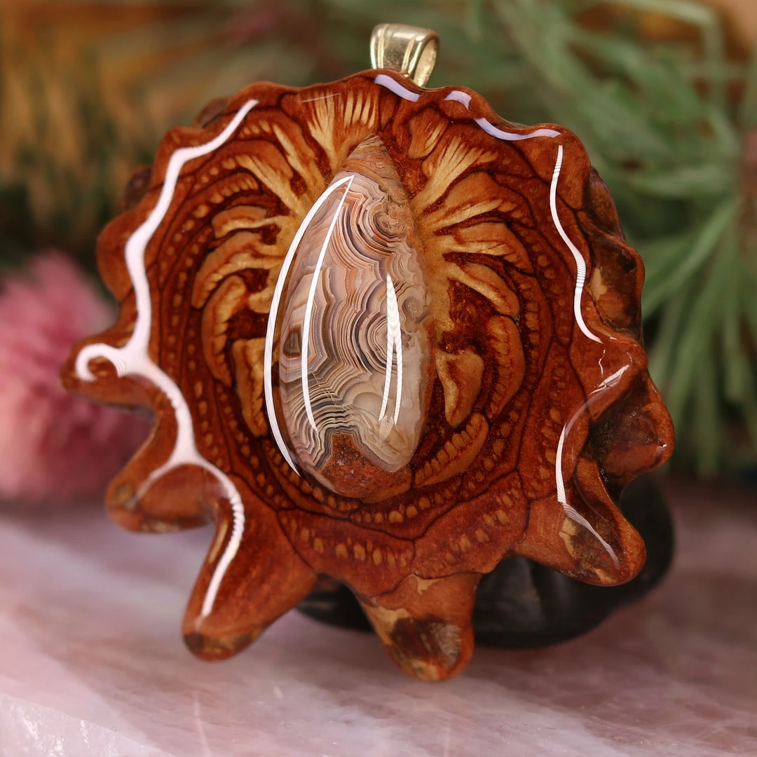 TEP Pendants Crazy Lace Agate 4 TEP Pendants Crazy Lace Agate