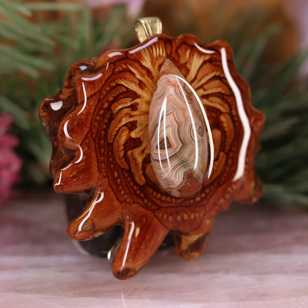 TEP Pendants Crazy Lace Agate 5 TEP Pendants Crazy Lace Agate