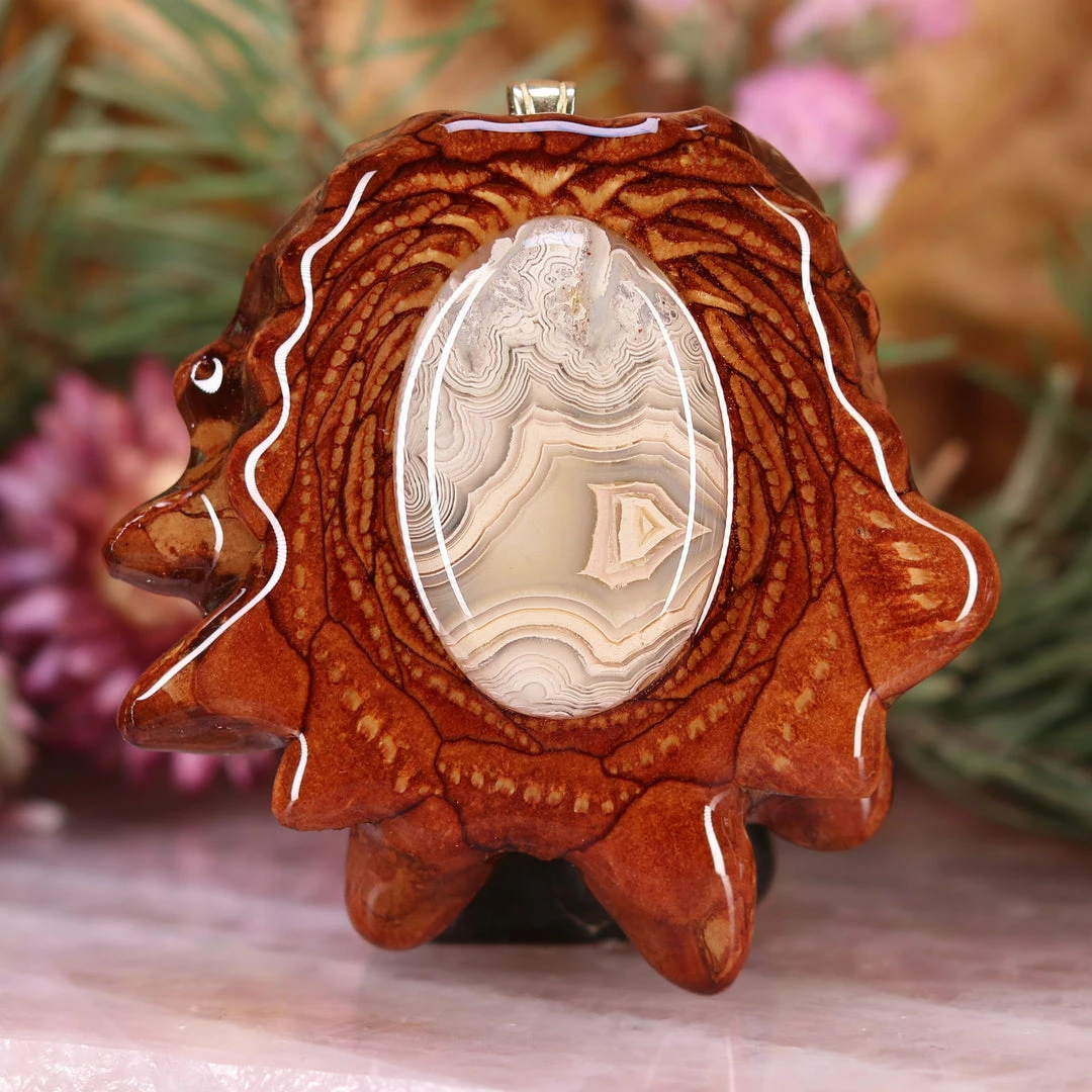 TEP Pendants Crazy Lace Agate 3 TEP Pendants Crazy Lace Agate