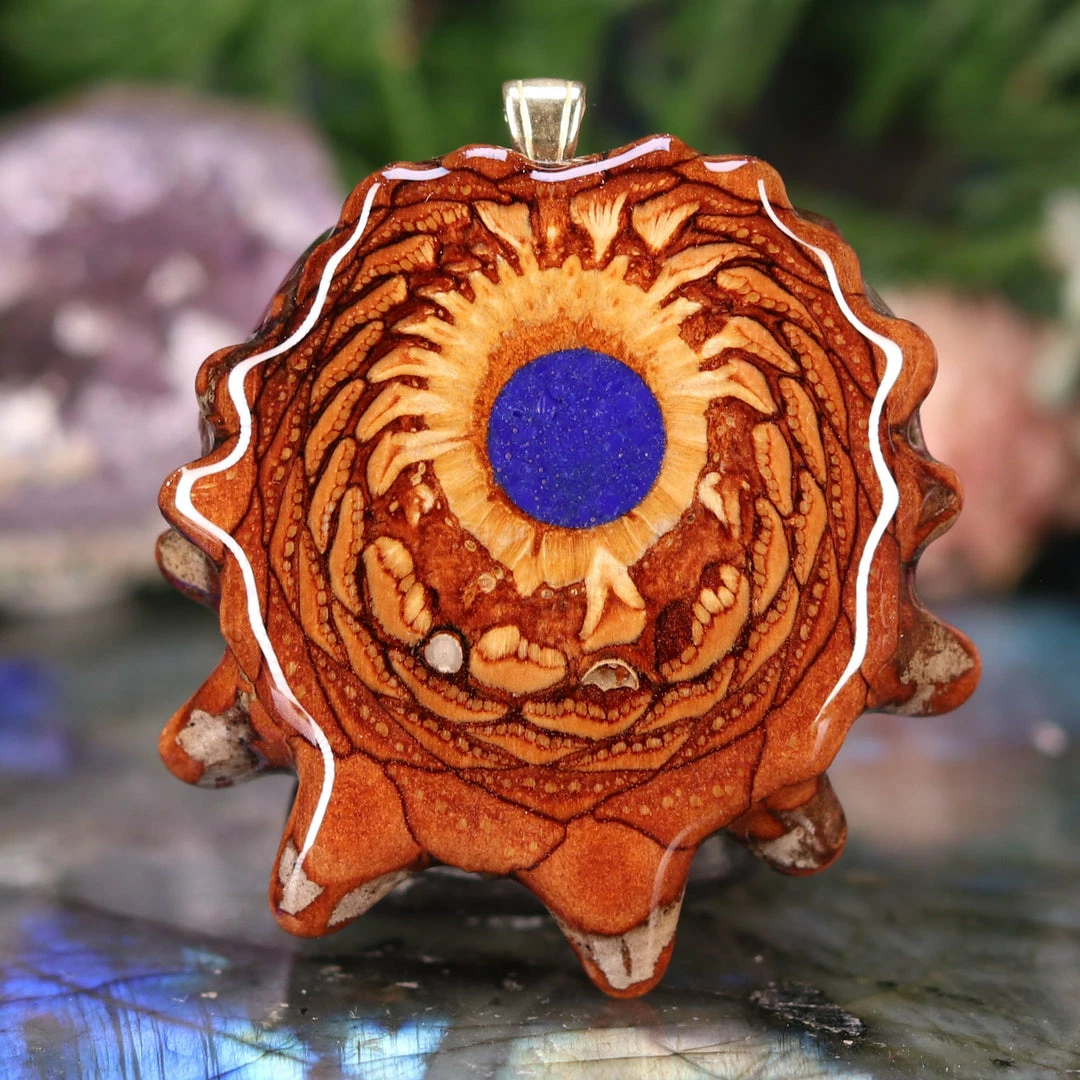 TEP Pendants Crushed Lapis (Glows) 3 TEP Pendants Crushed Lapis (Glows)