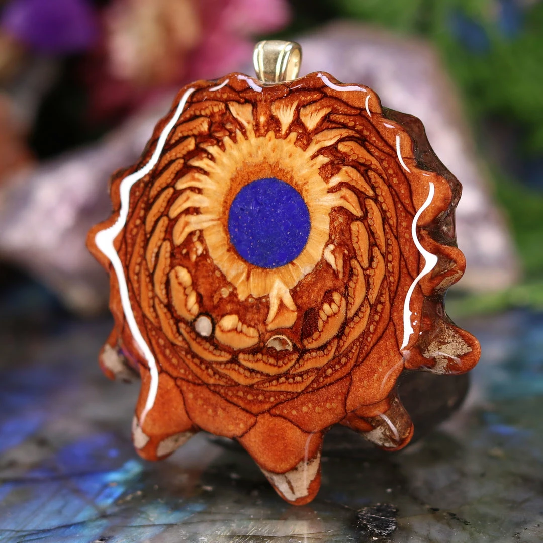 TEP Pendants Crushed Lapis (Glows) 4 TEP Pendants Crushed Lapis (Glows)