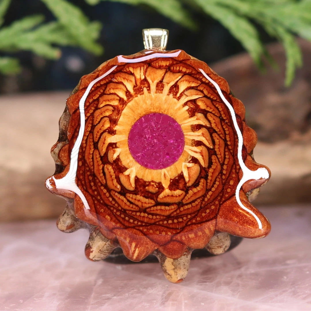 TEP Crushed Sugilite (Glows) Pendants 3 TEP Crushed Sugilite (Glows) Pendants