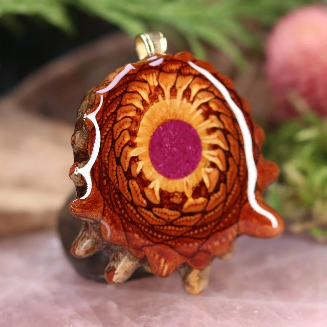 TEP Crushed Sugilite (Glows) Pendants 5 TEP Crushed Sugilite (Glows) Pendants