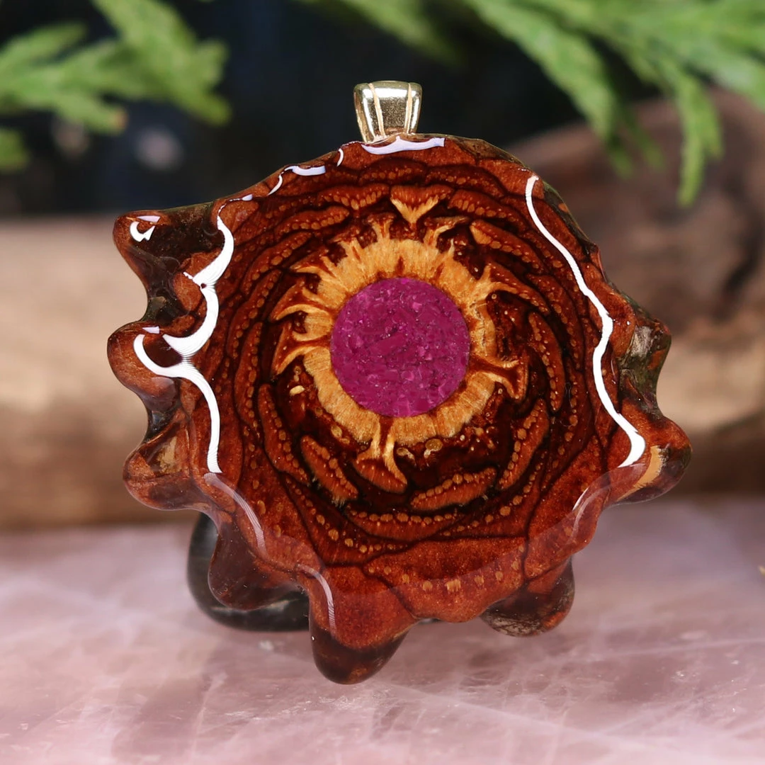 TEP Crushed Sugilite (Glows) Pendants 3 TEP Crushed Sugilite (Glows) Pendants