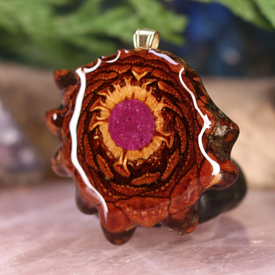 TEP Crushed Sugilite (Glows) Pendants 4 TEP Crushed Sugilite (Glows) Pendants