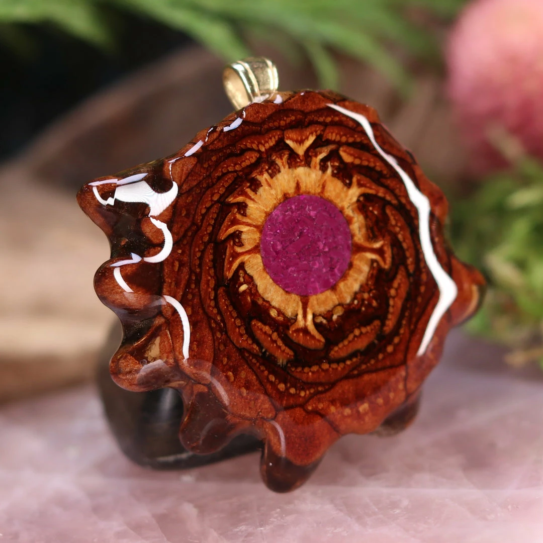 TEP Crushed Sugilite (Glows) Pendants 5 TEP Crushed Sugilite (Glows) Pendants