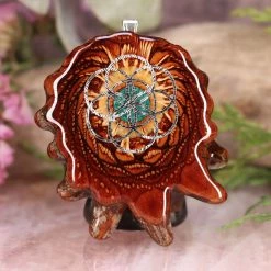 TEP Crushed Malachite (Glows) With Silver Seed Of Life Pendants