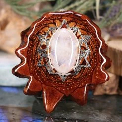 TEP Moonstone With Silver 64 Star Tetradedron Pendants