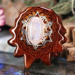 TEP Moonstone With Silver 64 Star Tetradedron Pendants