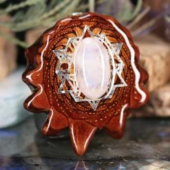 TEP Moonstone With Silver 64 Star Tetradedron Pendants