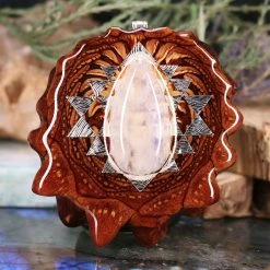 TEP Moonstone With Silver Sri Yantra