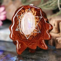 TEP Pendants Moonstone With Silver Merkaba