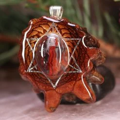 TEP Pendants Crazy Lace Agate With Silver Merkaba