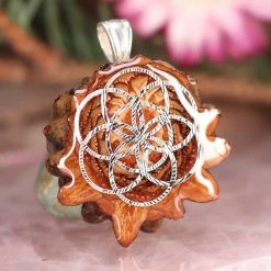 TEP Natural With Silver Seed Of Life Pendants 7 TEP Natural With Silver Seed Of Life Pendants