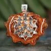 TEP Natural With Silver 64 Star Tetrahedron Pendants