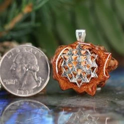 TEP Natural With Silver 64 Star Tetrahedron Pendants