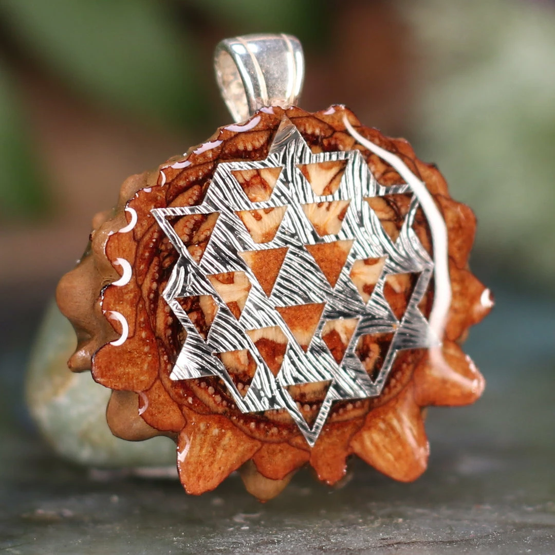 TEP Natural With Silver 64 Star Tetrahedron Pendants 5 TEP Natural With Silver 64 Star Tetrahedron Pendants