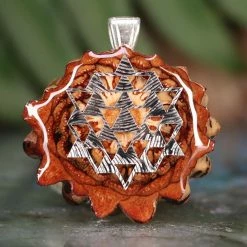 TEP Natural With Silver 64 Star Tetrahedron Pendants