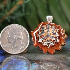 TEP Natural With Silver 64 Star Tetrahedron Pendants