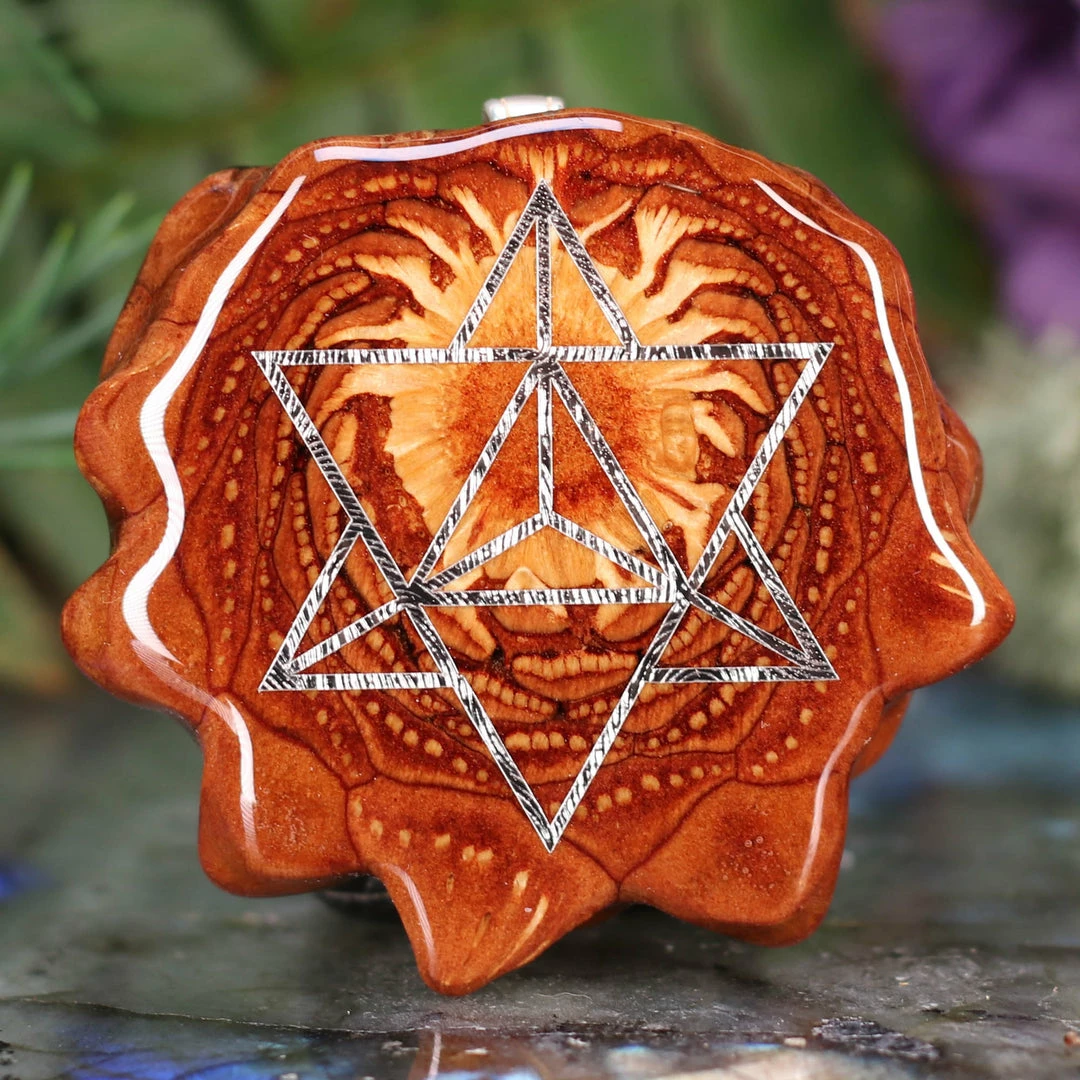 TEP Natural With Silver Merkaba Pendants 3 TEP Natural With Silver Merkaba Pendants