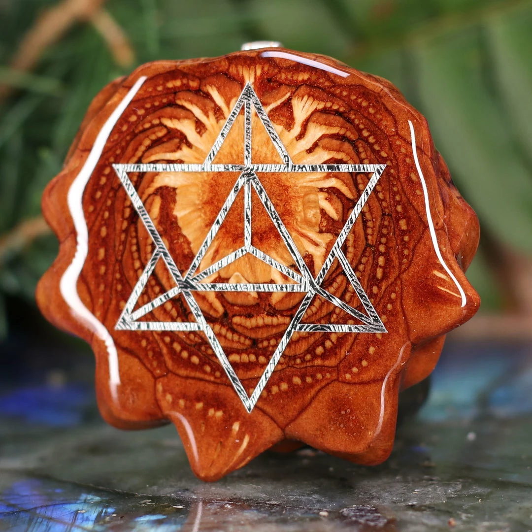 TEP Natural With Silver Merkaba Pendants 4 TEP Natural With Silver Merkaba Pendants