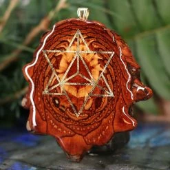 TEP Pendants Natural With Gold Merkaba