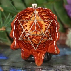 TEP Pendants Natural With Gold Merkaba
