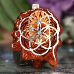 TEP Pendants Natural With Silver Seed Of Life 7 TEP Pendants Natural With Silver Seed Of Life