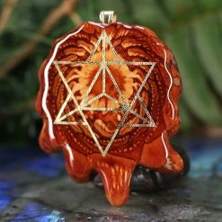 TEP Pendants Natural With Gold Merkaba