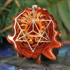 TEP Natural With Gold Merkaba Pendants