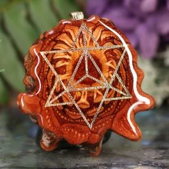 TEP Natural With Gold Merkaba Pendants