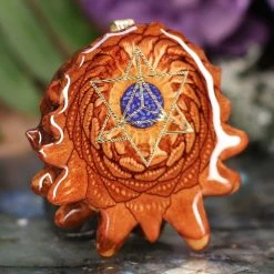 TEP Crushed Lapis (Glows) With Gold Merkaba Pendants