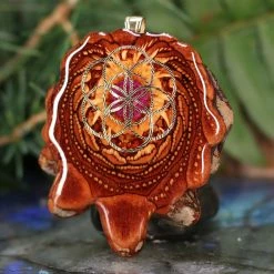 TEP Pendants Crushed Sugilite (Glows) With Gold Seed Of Life