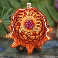 TEP Crushed Sugilite (Glows) With Gold Merkaba Pendants