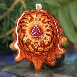 TEP Crushed Sugilite (Glows) With Gold Merkaba Pendants