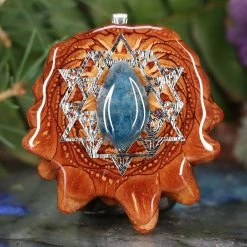TEP Pendants Blue Apatite With Silver 64 Star Tetrahedron