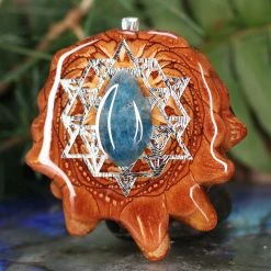 TEP Pendants Blue Apatite With Silver 64 Star Tetrahedron