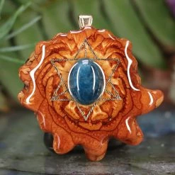 TEP Blue Apatite With Gold Merkaba