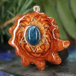 TEP Blue Apatite With Gold Merkaba