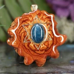TEP Blue Apatite With Gold Merkaba