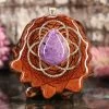 TEP Charoite With Gold Seed Of Life Pendants