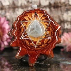 TEP Aquamarine With Silver Merkaba Pendants