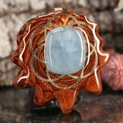 TEP Aquamarine With Gold Seed Of Life