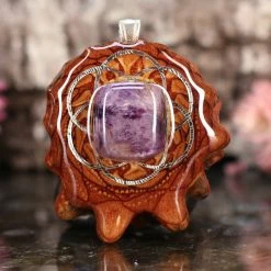 TEP Charoite With Silver Seed Of Life And Back Om